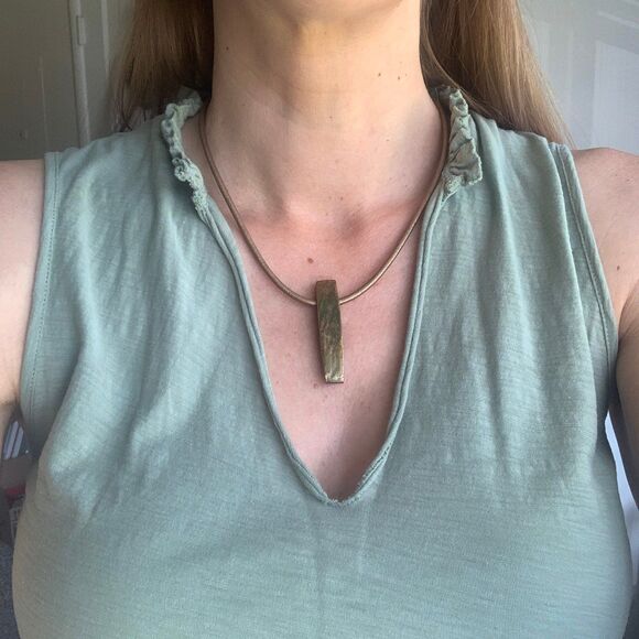 Art to Wear Necklace, Leather Cord Bronze Copper Color - Picture 7 of 7